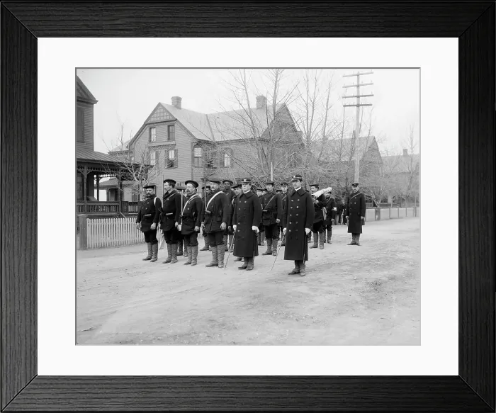 Framed Print : U.S.S. Maine, pioneers, (1896?). Creator: Henry Greenwood Peabody Framed Print : U.S.S. Maine, pioneers, (1896?). Creator: Henry Greenwood Peabody