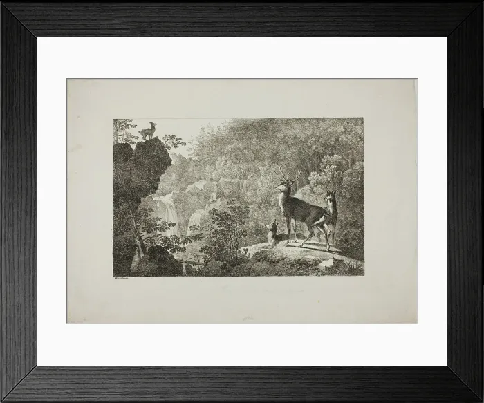 Framed Print : The Stag and the Chamois, n.d. Creator: Max Josef Wagenbauer Framed Print : The Stag and the Chamois, n.d. Creator: Max Josef Wagenbauer