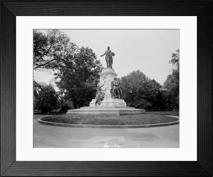 Framed Print : Lafayette monument, between 1880 and 1897. Creator: William H. Jackson Framed Print : Lafayette monument, between 1880 and 1897. Creator: William H. Jackson