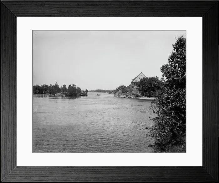 Framed Print : View up from Echo Lodge, Thousand Islands, (1901?). Creator: Unknown Framed Print : View up from Echo Lodge, Thousand Islands, (1901?). Creator: Unknown
