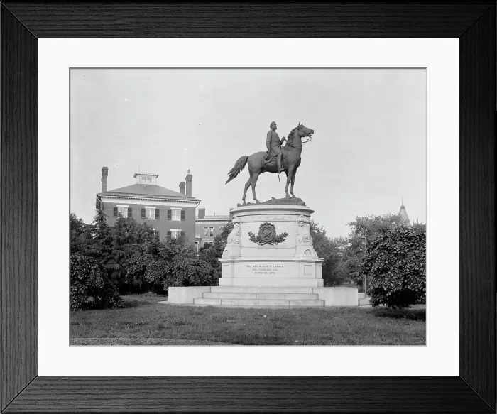 Framed Print : Thomas Statue, Washington, D.C. between 1880 and 1897. Creator: William H. Jackson Framed Print : Thomas Statue, Washington, D.C. between 1880 and 1897. Creator: William H. Jackson