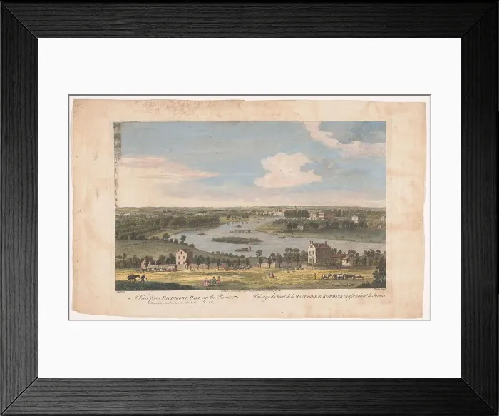 Framed Print : View of the River Thames at Richmond as seen from Richmond Hill, 1749. Creator: Francois Vivares Framed Print : View of the River Thames at Richmond as seen from Richmond Hill, 1749. Creator: Francois Vivares