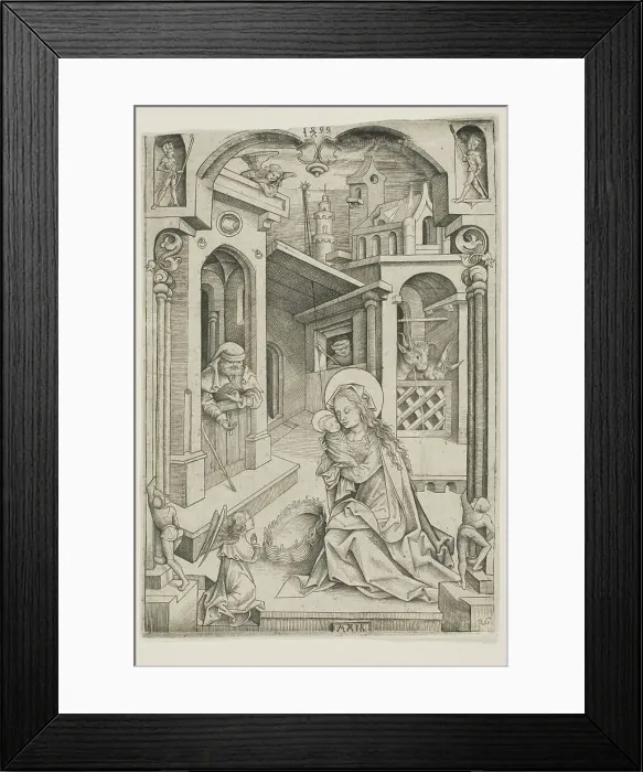 Framed Print : The Nativity, 1499. Creator: Mair von Landshut Framed Print : The Nativity, 1499. Creator: Mair von Landshut