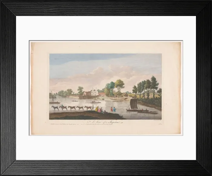 Framed Print : View of the village of Shepperton, 1752. Creator: John Boydell Framed Print : View of the village of Shepperton, 1752. Creator: John Boydell