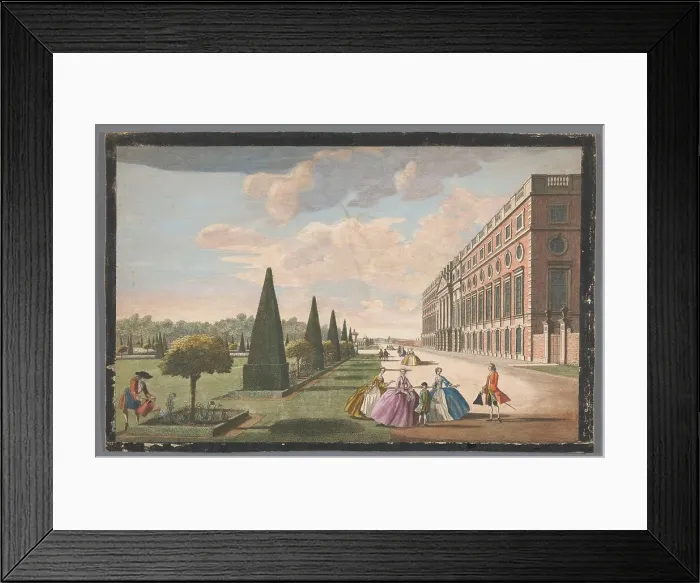 Framed Print : View of Hampton Court Palace in London seen from the east side, 1744. Creator: John Tinney Framed Print : View of Hampton Court Palace in London seen from the east side, 1744. Creator: John Tinney