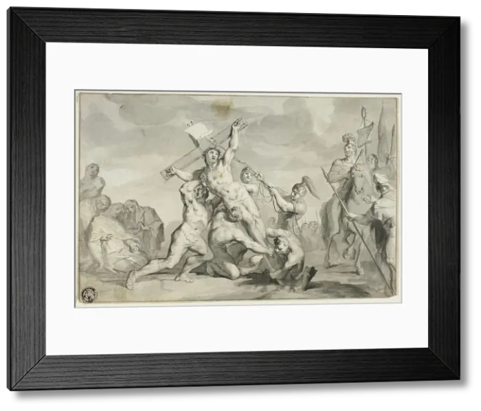 Framed Print : The Raising of the Cross, n.d. Creator: Ottmar Elliger, the younger Framed Print : The Raising of the Cross, n.d. Creator: Ottmar Elliger, the younger