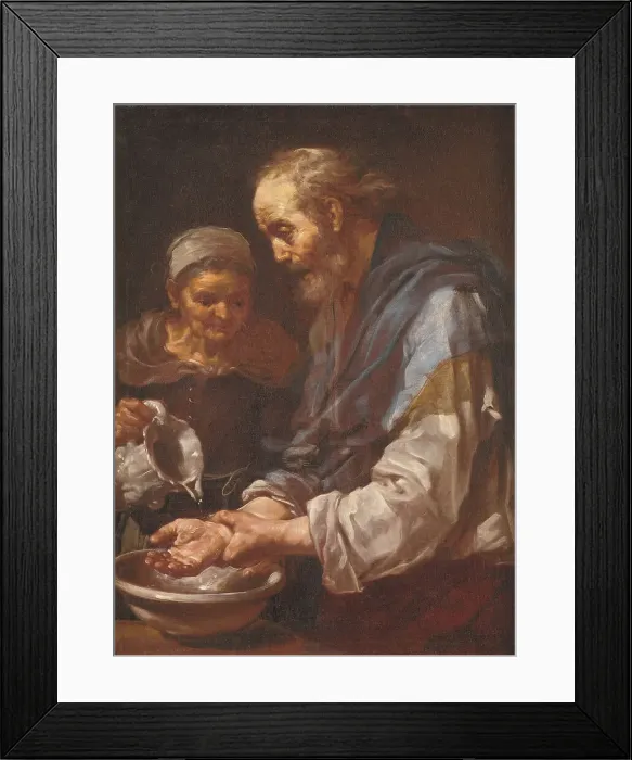 Framed Print : Old Man washing his Hands. (Allegory of Water'), 1648-1651. Creator: Bernhard Keil. Old Man washing his Hands. (Allegory of Water'), 1648-1651. Creator: Bernhard Keil Framed Print : Old Man washing his Hands. (Allegory of Water'), 1648-1651. Creator: Bernhard Keil. Old Man washing his Hands. (Allegory of Water'), 1648-1651. Creator: Bernhard Keil