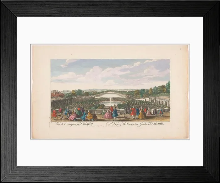 Framed Print : View of the orange trees in front of the Orangerie of the Palace of Versailles, 1700-1761. Creator: Unknown Framed Print : View of the orange trees in front of the Orangerie of the Palace of Versailles, 1700-1761. Creator: Unknown