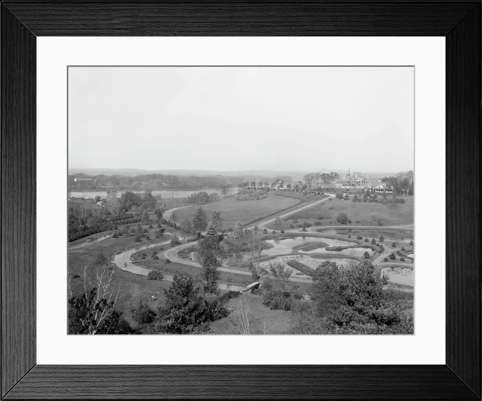 Framed Print : Laurel Hill and aquatic gardens, Forest Park, Springfield, Mass. c.between 1910 and 1920. Creator: Unknown Framed Print : Laurel Hill and aquatic gardens, Forest Park, Springfield, Mass. c.between 1910 and 1920. Creator: Unknown