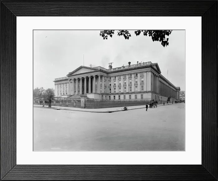 Framed Print : U.S. Treasury, Washington, D.C. between 1880 and 1897. Creator: William H. Jackson Framed Print : U.S. Treasury, Washington, D.C. between 1880 and 1897. Creator: William H. Jackson