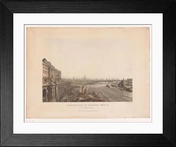 Framed Print : View of Somerset House and the Thames from the south, 1817. Creator: Joseph Constantine Stadler Framed Print : View of Somerset House and the Thames from the south, 1817. Creator: Joseph Constantine Stadler