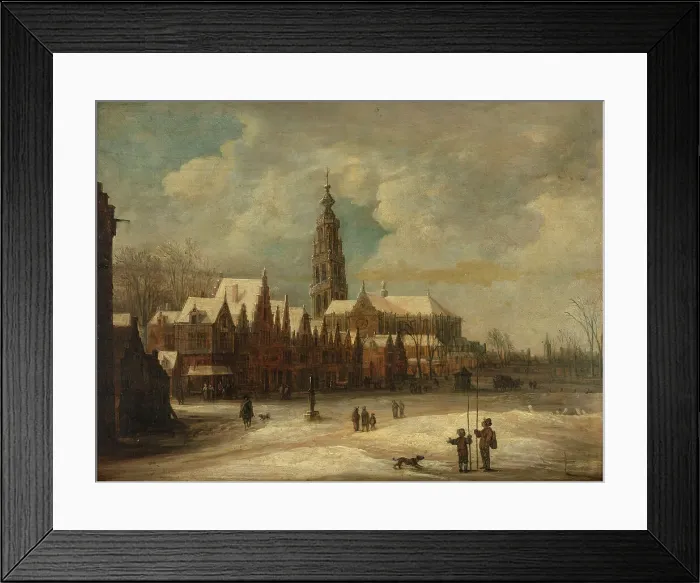 Framed Print : Winter's Day in Breda, 1648-1651. Creator: Frans de Momper Framed Print : Winter's Day in Breda, 1648-1651. Creator: Frans de Momper