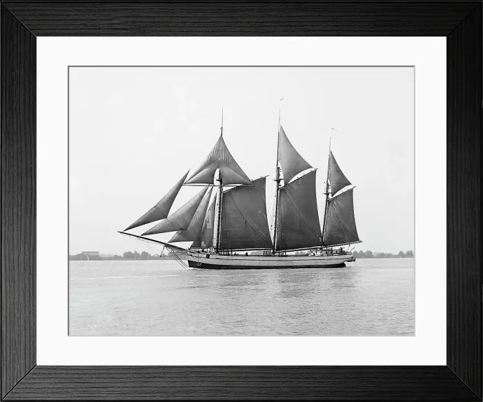 Framed Print : An Old time schooner, c1908. Creator: Unknown Framed Print : An Old time schooner, c1908. Creator: Unknown