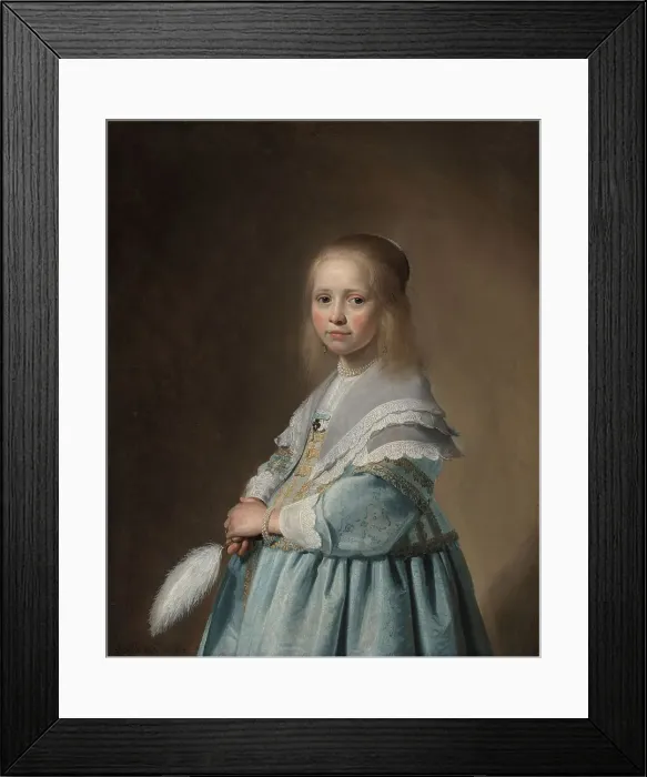 Framed Print : Portrait of a Girl Dressed in Blue, 1641. Creator: Jan Verspronck Framed Print : Portrait of a Girl Dressed in Blue, 1641. Creator: Jan Verspronck