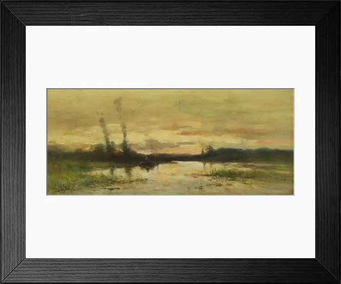 Framed Print : Canal landscape near Hilversum, 1880-1915. Creator: Johannes Gysbert Vogel Framed Print : Canal landscape near Hilversum, 1880-1915. Creator: Johannes Gysbert Vogel