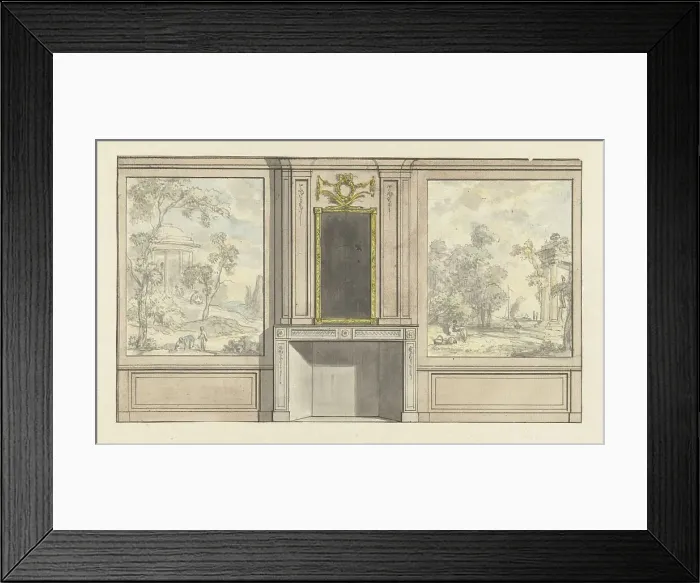 Framed Print : Room wall design, c.1752-c.1819. Creator: Juriaan Andriessen Framed Print : Room wall design, c.1752-c.1819. Creator: Juriaan Andriessen