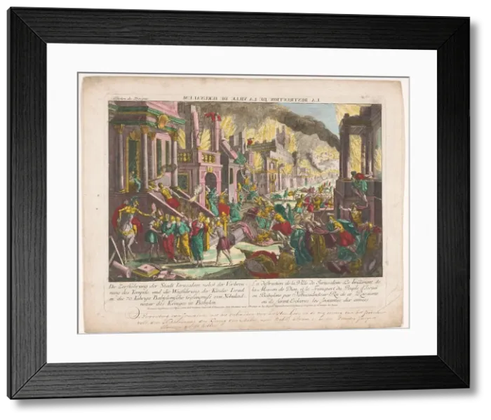 Framed Print : The destruction of the city of Jerusalem, 1755-1779. Creator: Unknown Framed Print : The destruction of the city of Jerusalem, 1755-1779. Creator: Unknown