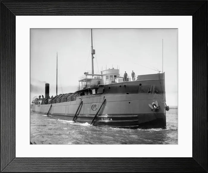 Framed Print : S.S. Utica, New York Central and Hudson River Railroad Line, between 1904 and 1910. Creator: Unknown Framed Print : S.S. Utica, New York Central and Hudson River Railroad Line, between 1904 and 1910. Creator: Unknown
