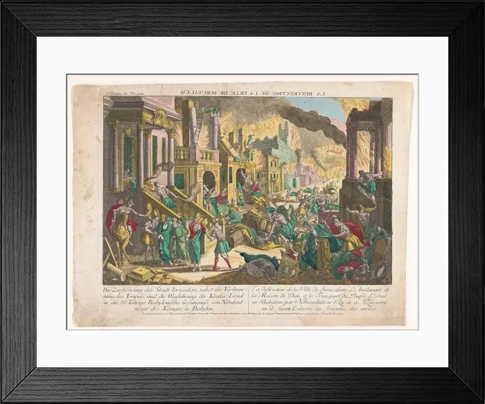 Framed Print : The destruction of the city of Jerusalem, 1755-1779. Creator: Unknown Framed Print : The destruction of the city of Jerusalem, 1755-1779. Creator: Unknown