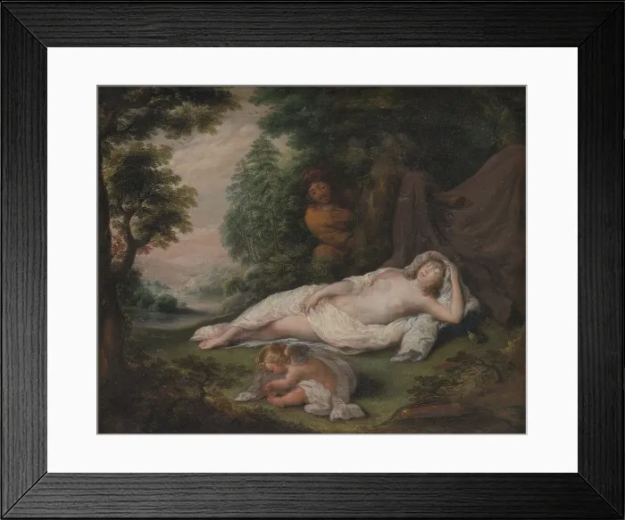 Framed Print : Sleeping Nymph Watched by a Man, 1649. Creator: Laurentius de Neter Framed Print : Sleeping Nymph Watched by a Man, 1649. Creator: Laurentius de Neter