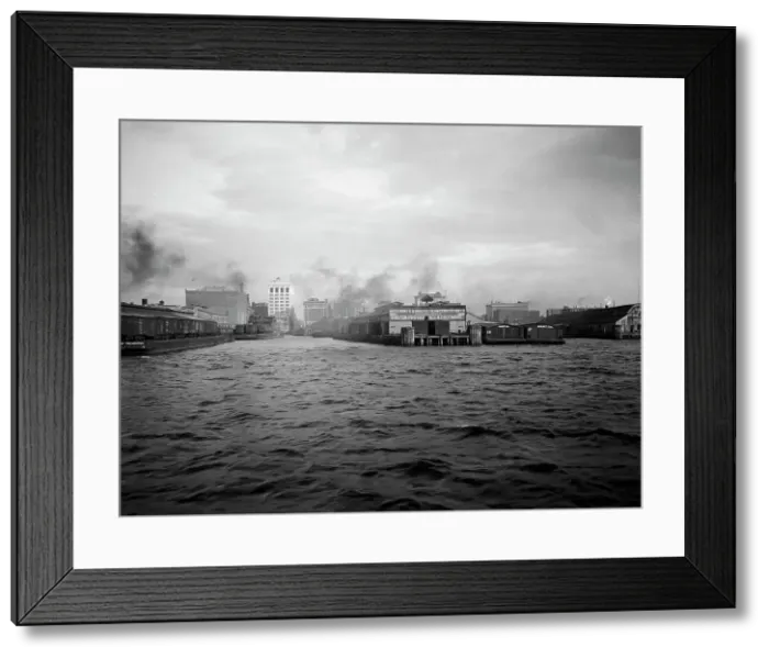 Framed Print : Merchants and Miners Wharf, Norfolk, Va. between 1910 and 1920. Creator: Unknown Framed Print : Merchants and Miners Wharf, Norfolk, Va. between 1910 and 1920. Creator: Unknown