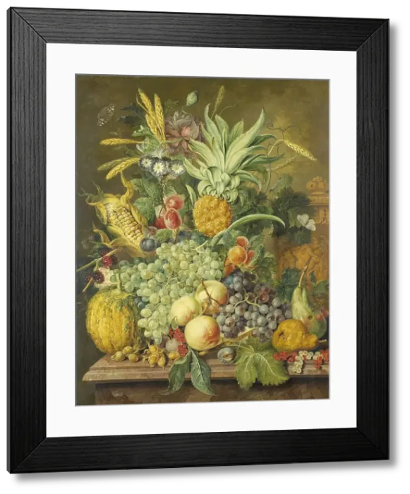 Framed Print : Still Life with Fruit, 1808. Creator: Jacobus Linthorst Framed Print : Still Life with Fruit, 1808. Creator: Jacobus Linthorst