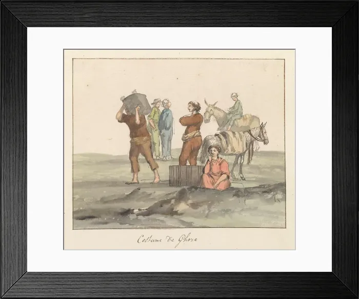 Framed Print : Traditional costumes of the island of Gozo, 1778. Creator: Louis Ducros Framed Print : Traditional costumes of the island of Gozo, 1778. Creator: Louis Ducros