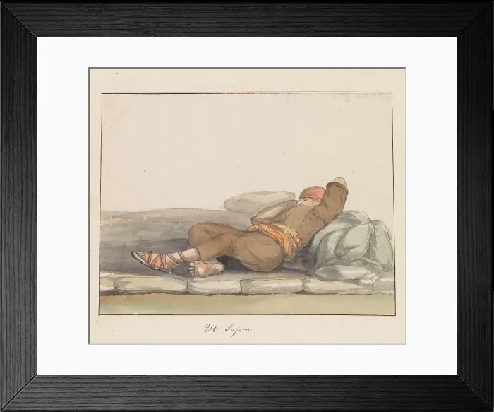 Framed Print : Traditional costumes of the island of Gozo, 1778. Creator: Louis Ducros Framed Print : Traditional costumes of the island of Gozo, 1778. Creator: Louis Ducros