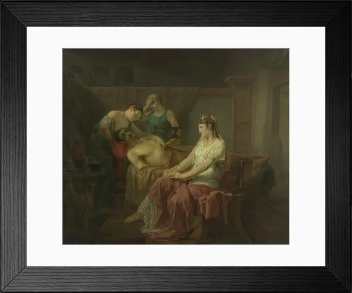 Framed Print : The Mortally wounded Mark Anthony with Cleopatra, 1823-1825. Creator: Louis Moritz Framed Print : The Mortally wounded Mark Anthony with Cleopatra, 1823-1825. Creator: Louis Moritz