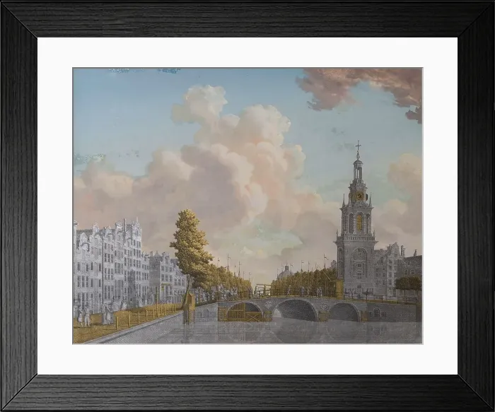 Framed Print : View of the Tower called Jan Roodenpoortstoren and the Singel Canal in Amsterdam, 1770-1814. Creator: Jonas Zeuner Framed Print : View of the Tower called Jan Roodenpoortstoren and the Singel Canal in Amsterdam, 1770-1814. Creator: Jonas Zeuner