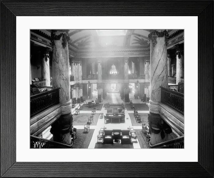 Framed Print : Lobby, Jefferson Hotel, Richmond, Va. c.between 1910 and 1920. Creator: Unknown Framed Print : Lobby, Jefferson Hotel, Richmond, Va. c.between 1910 and 1920. Creator: Unknown