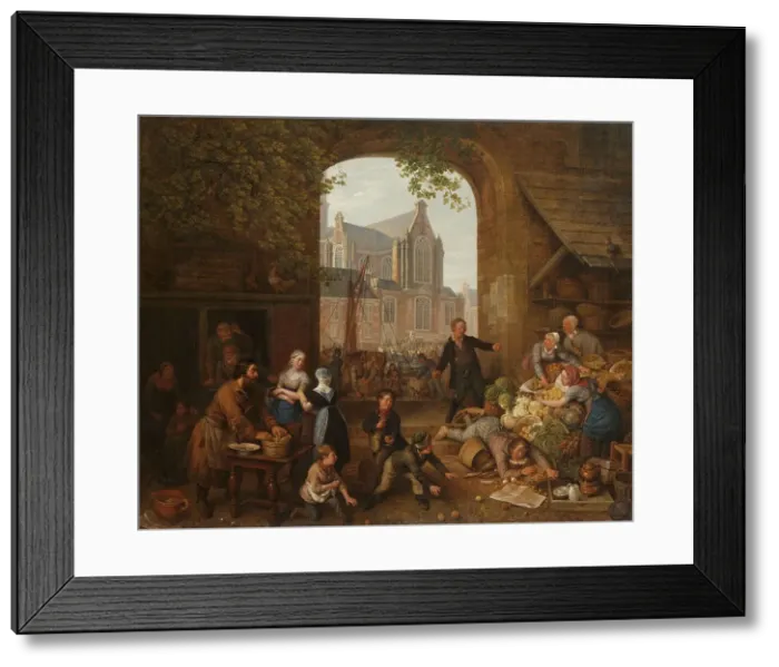 Framed Print : Two Drunkards at the Market near the Westerkerk in Amsterdam, 1821. Creator: Peter Paul Joseph Noël Framed Print : Two Drunkards at the Market near the Westerkerk in Amsterdam, 1821. Creator: Peter Paul Joseph Noël