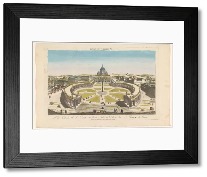 Framed Print : View of St. Peter's Square and St. Peter's Basilica in Vatican City, 1759-c.1796. Creator: Unknown Framed Print : View of St. Peter's Square and St. Peter's Basilica in Vatican City, 1759-c.1796. Creator: Unknown