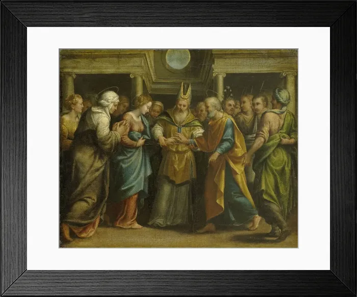 Framed Print : Marriage of Mary and Joseph, 1525-1549. Creator: Unknown Framed Print : Marriage of Mary and Joseph, 1525-1549. Creator: Unknown