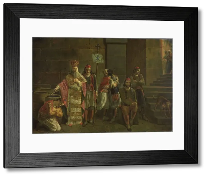 Framed Print : The Last Defenders of Missolonghi, 22 April 1826: an episode from the Greek War of Independence, 1826 Creator: Joseph Denis Odevaere Framed Print : The Last Defenders of Missolonghi, 22 April 1826: an episode from the Greek War of Independence, 1826 Creator: Joseph Denis Odevaere