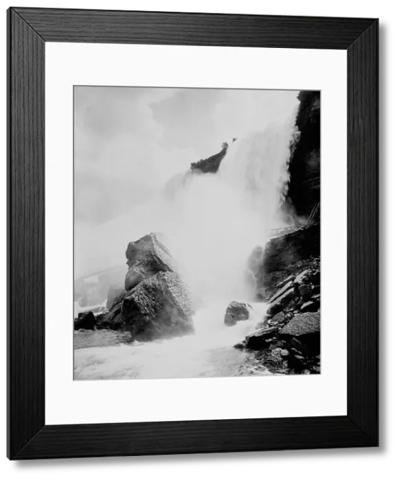 Framed Print : Rock of Ages, [American Falls, Niagara], between 1890 and 1899. Creator: William H. Jackson
