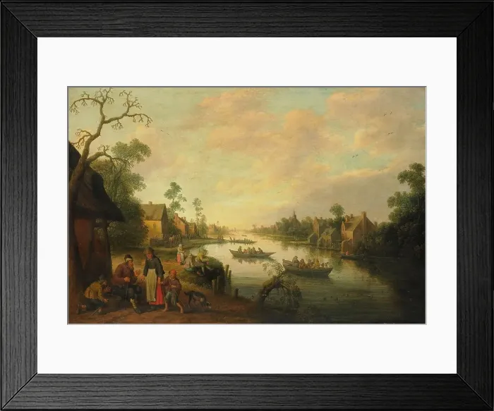 Framed Print : River View, 1650. Creator: Joost Cornelisz Droochsloot Framed Print : River View, 1650. Creator: Joost Cornelisz Droochsloot