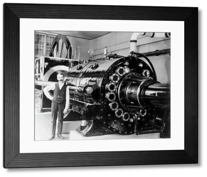 Framed Print : Part of air compressor at Ellison Hoist, Lead Homestake Mine, between 1900 and 1910. Creator: Unknown Framed Print : Part of air compressor at Ellison Hoist, Lead Homestake Mine, between 1900 and 1910. Creator: Unknown
