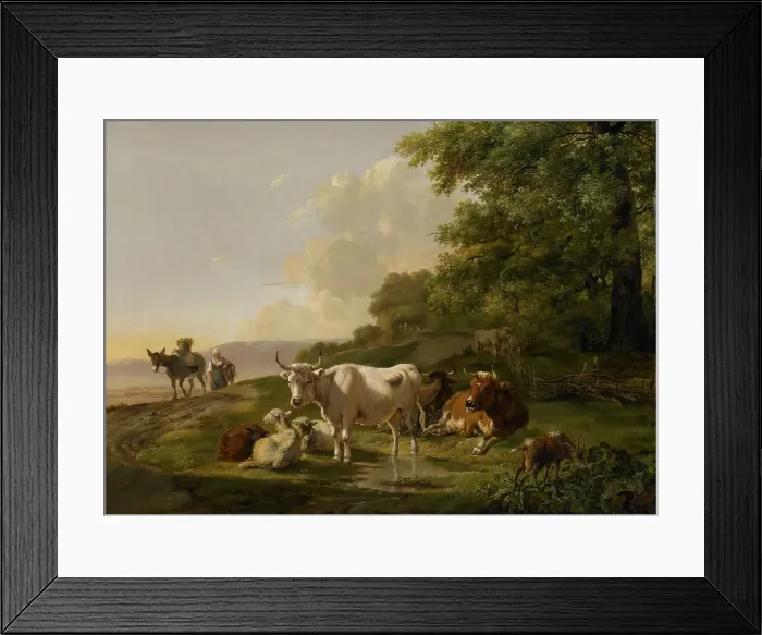 Framed Print : Landscape with Cattle, 1806. Creator: Pieter Gerardus van Os Framed Print : Landscape with Cattle, 1806. Creator: Pieter Gerardus van Os