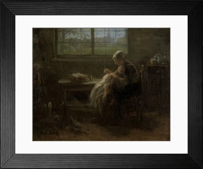Framed Print : The Joy of Motherhood, 1890. Creator: Jozef Israels Framed Print : The Joy of Motherhood, 1890. Creator: Jozef Israels