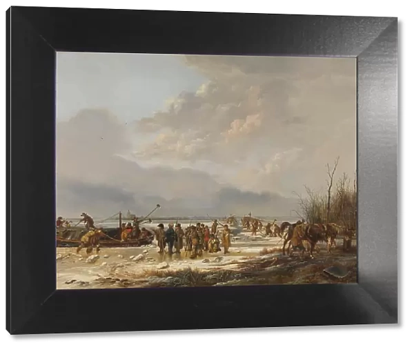 Breaking the Ice on the Karnemelksloot, Naarden, January 1814, 1814-1815. Creator: Pieter Gerardus van Os