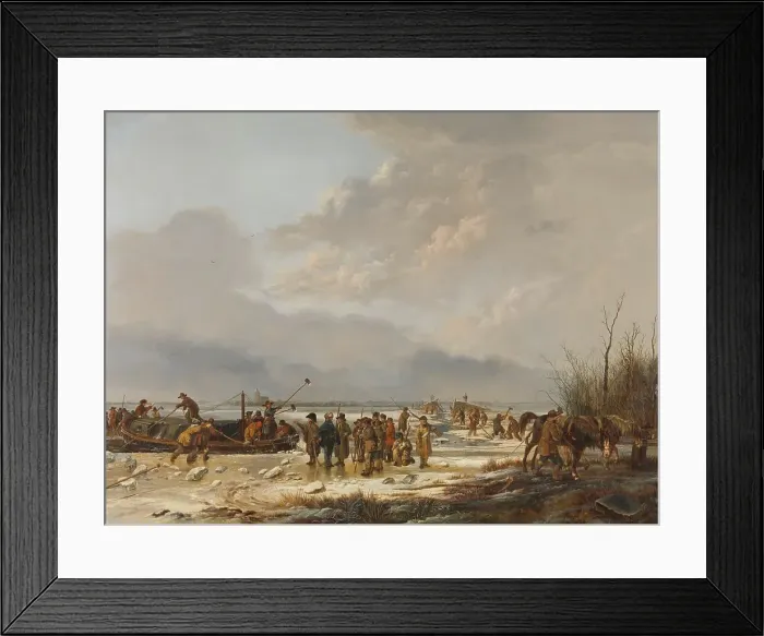 Framed Print : Breaking the Ice on the Karnemelksloot, Naarden, January 1814, 1814-1815. Creator: Pieter Gerardus van Os Framed Print : Breaking the Ice on the Karnemelksloot, Naarden, January 1814, 1814-1815. Creator: Pieter Gerardus van Os