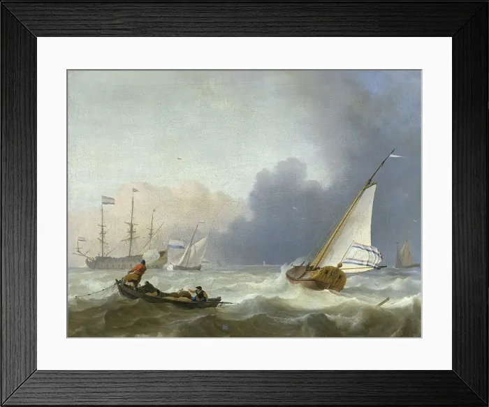 Framed Print : Rough Sea with a Dutch Yacht, 1694. Creator: Ludolf Bakhuizen Framed Print : Rough Sea with a Dutch Yacht, 1694. Creator: Ludolf Bakhuizen