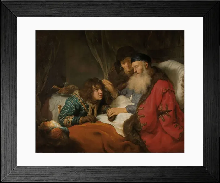 Framed Print : Isaac Blessing Jacob, c.1638. Creator: Govaert Flinck Framed Print : Isaac Blessing Jacob, c.1638. Creator: Govaert Flinck