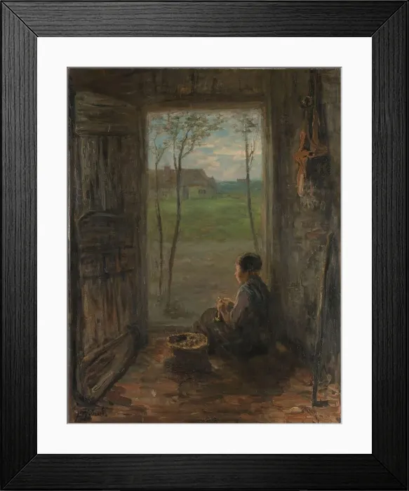 Framed Print : A Laren Scene, 1905. Creator: Jozef Israels Framed Print : A Laren Scene, 1905. Creator: Jozef Israels