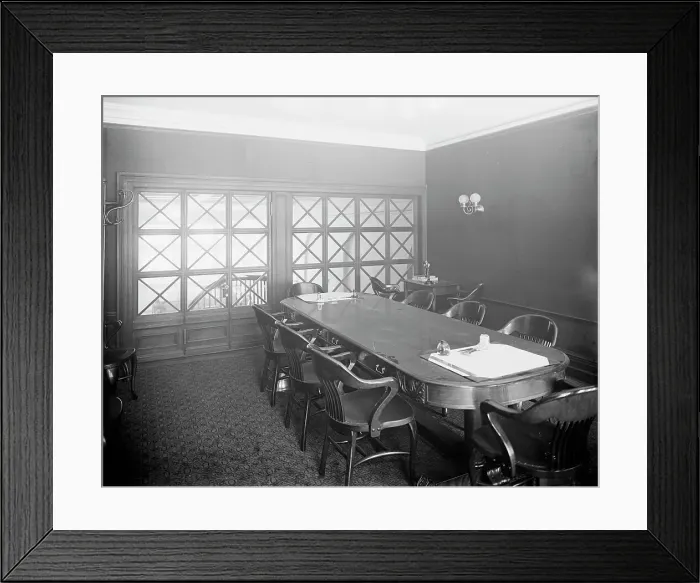 Framed Print : Director's room, 34th St. National Bank, New York City, between 1900 and 1910. Creator: Unknown Framed Print : Director's room, 34th St. National Bank, New York City, between 1900 and 1910. Creator: Unknown