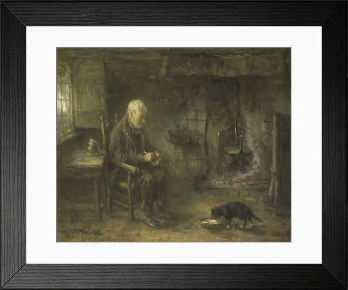 Framed Print : Interior of a Peasant Hut, c.1882. Creator: Jozef Israels Framed Print : Interior of a Peasant Hut, c.1882. Creator: Jozef Israels