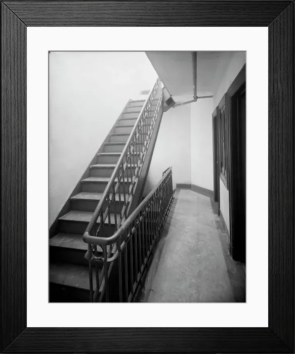 Framed Print : Stairway and hall, tenement, New York City, between 1900 and 1910. Creator: Unknown Framed Print : Stairway and hall, tenement, New York City, between 1900 and 1910. Creator: Unknown
