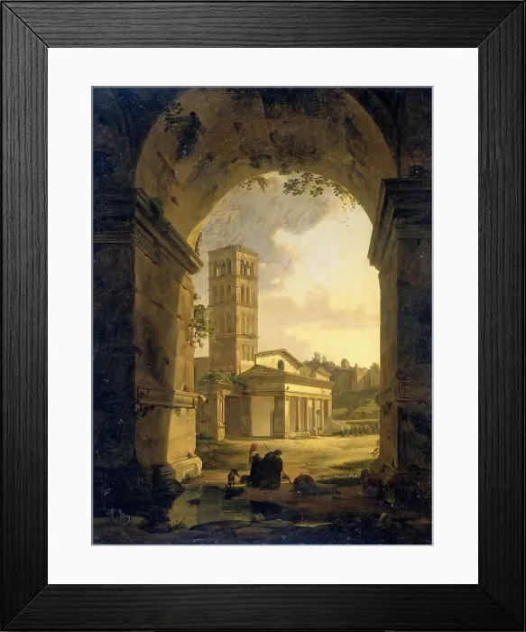 Framed Print : San Giorgio in Velabro in Rome, 1820. Creator: Antonie Sminck Pitloo Framed Print : San Giorgio in Velabro in Rome, 1820. Creator: Antonie Sminck Pitloo