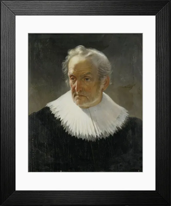 Framed Print : An old Man in 17th-century Dress, 1830-1868. Creator: Christiaan Julius Lodewijk Portman Framed Print : An old Man in 17th-century Dress, 1830-1868. Creator: Christiaan Julius Lodewijk Portman